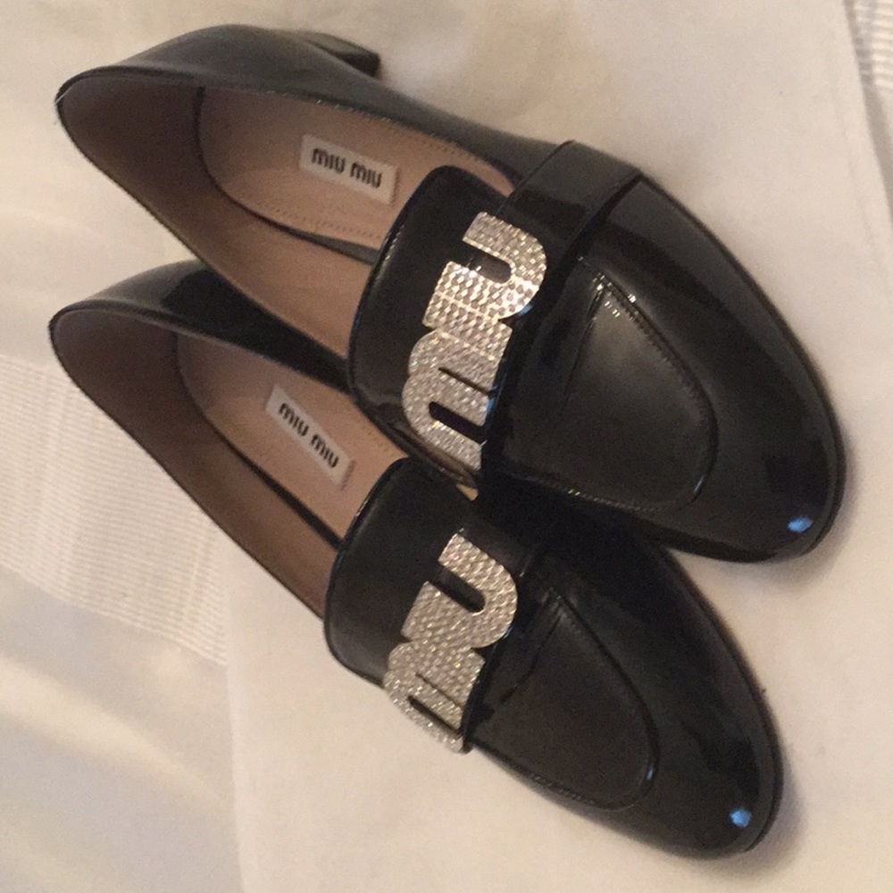Authentic MIUMIU BLACK WOMEN SHOES SIZE 391/2